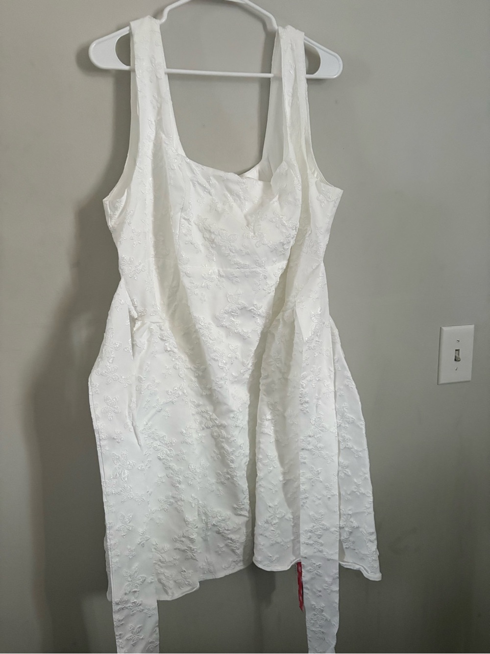 Cider White Embroidered Mini Dress